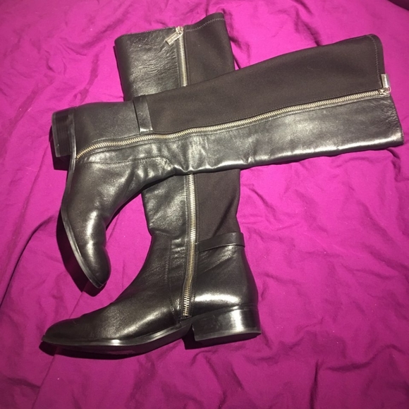 Black Michael Kors Riding Boots - Picture 1 of 2